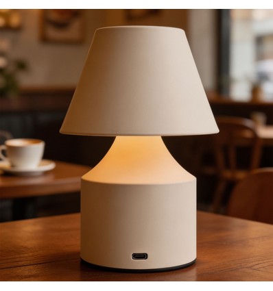 Oplaadbare LED-tafellamp - Crème, touch dimbaar, 3-in-1, IP20 binnen