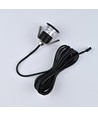 Sauna downlight zwart - 24V DC, RA93, 1,1W, 3m kabel, Gat: Ø3 cm, Afm: Ø3,5 cm
