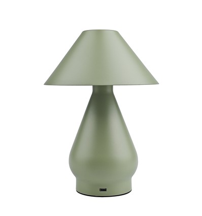 Oplaadbare LED tafellamp - Groen, Ø16cm, 21,5cm hoog, touch dimbaar, 3-in-1, IP20 binnen