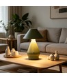 Oplaadbare LED tafellamp - Groen, Ø16cm, 21,5cm hoog, touch dimbaar, 3-in-1, IP20 binnen