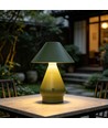 Oplaadbare LED tafellamp - Groen, Ø16cm, 21,5cm hoog, touch dimbaar, 3-in-1, IP20 binnen