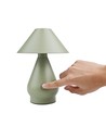 Oplaadbare LED tafellamp - Groen, Ø16cm, 21,5cm hoog, touch dimbaar, 3-in-1, IP20 binnen