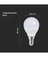 E14 6,5W LED Kogellamp - P45, 6500K, Koud Wit, Kunststof