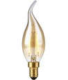 E14 2W dimbare LED kogellamp met tip - C35, filament, 2200K, goud glas