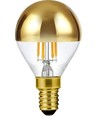 E14 4W dimbare LED kogellamp met kopspiegel - G45, filament, goud, 2500K