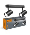 GU10 wand/plafondspot dubbel - Voor 2x GU10 lampen, wit, zonder lichtbron