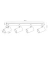 GU10 plafond/wandlamp voor 4 lampen - Wit, zonder lichtbron