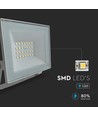 20W LED-breedstraler - IP65, witte behuizing, 6500K, voor buiten