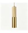 Fitting & plafondkap, Designer - Hout en goud look, 2m snoer