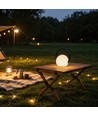 Oplaadbare RGB LED tafellamp Ø13cm - Wit, incl. afstandsbediening, IP54 buiten