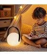 Oplaadbare RGB LED tafellamp Ø13cm - Wit, incl. afstandsbediening, IP54 buiten