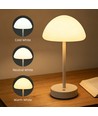 Oplaadbare LED tafellamp Binnen/Buiten - Wit, touch dimbaar, 3-in-1, IP20 binnen
