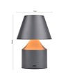 Oplaadbare LED tafellamp - Grijs, touch dimbaar, 3-in-1, IP20 binnen