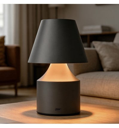 Oplaadbare LED tafellamp - Grijs, touch dimbaar, 3-in-1, IP20 binnen