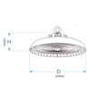 100W LED High Bay 180lm/w - Instelbaar wattage, IP65, Lifud driver, 0-10V dimbaar, 5 jaar garantie
