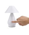 Oplaadbare LED tafellamp - Wit, Ø16cm, 21,5cm hoog, touch dimbaar, 3-in-1, IP20 binnen