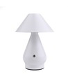 Oplaadbare LED tafellamp - Wit, Ø16cm, 21,5cm hoog, touch dimbaar, 3-in-1, IP20 binnen