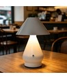 Oplaadbare LED tafellamp - Wit, Ø16cm, 21,5cm hoog, touch dimbaar, 3-in-1, IP20 binnen