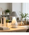 Oplaadbare LED tafellamp - Wit, Ø16cm, 21,5cm hoog, touch dimbaar, 3-in-1, IP20 binnen