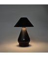 Oplaadbare LED tafellamp - Zwart, Ø16cm, 21,5cm hoog, touch dimbaar, 3-in-1, IP20 binnen