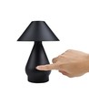 Oplaadbare LED tafellamp - Zwart, Ø16cm, 21,5cm hoog, touch dimbaar, 3-in-1, IP20 binnen