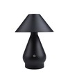Oplaadbare LED tafellamp - Zwart, Ø16cm, 21,5cm hoog, touch dimbaar, 3-in-1, IP20 binnen
