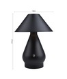 Oplaadbare LED tafellamp - Zwart, Ø16cm, 21,5cm hoog, touch dimbaar, 3-in-1, IP20 binnen