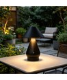 Oplaadbare LED tafellamp - Zwart, Ø16cm, 21,5cm hoog, touch dimbaar, 3-in-1, IP20 binnen