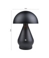 Oplaadbare LED tafellamp - Zwart, Ø15cm, 22cm hoog, touch dimbaar, 3-in-1, IP20 binnen