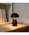 Oplaadbare LED tafellamp - Zwart, Ø15cm, 22cm hoog, touch dimbaar, 3-in-1, IP20 binnen