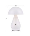 Oplaadbare LED tafellamp - Wit, Ø15cm, 22cm hoog, touch dimbaar, 3-in-1, IP20 binnen