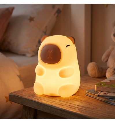 MOCHI Capibara nachtlampje van zachte siliconen - oplaadbaar, kleurwissel + warm wit