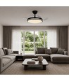 60W LED plafondlamp met ventilator - CCT, zwart, incl. afstandsbediening