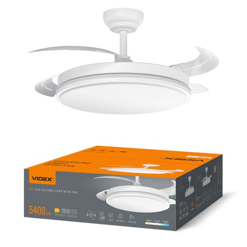 60W LED plafondlamp met ventilator - CCT, wit, incl. afstandsbediening