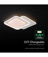 V-Tac 60W LED plafondlamp - CCT 3-in-1, dimbaar, wit, incl. afstandsbediening
