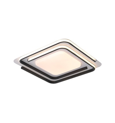 60W LED design plafondlamp - CCT 3-in-1, dimbaar met afstandsbediening, wit/zwarte rand