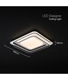 60W LED design plafondlamp - CCT 3-in-1, dimbaar met afstandsbediening, wit/zwarte rand