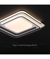60W LED design plafondlamp - CCT 3-in-1, dimbaar met afstandsbediening, wit/zwarte rand