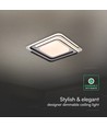 60W LED design plafondlamp - CCT 3-in-1, dimbaar met afstandsbediening, wit/zwarte rand