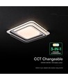 60W LED design plafondlamp - CCT 3-in-1, dimbaar met afstandsbediening, wit/zwarte rand