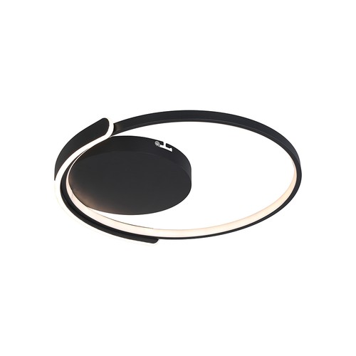V-Tac 70W LED plafondlamp dimbaar - CCT 3-in-1, zwart, incl. afstandsbediening, Ø50cm