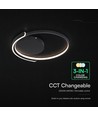 V-Tac 70W LED plafondlamp dimbaar - CCT 3-in-1, zwart, incl. afstandsbediening, Ø50cm