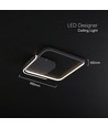 V-Tac 70W LED decoratieve plafondlamp - CCT 3-in-1, dimbaar, zwart, incl. afstandsbediening