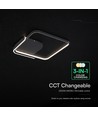 V-Tac 70W LED decoratieve plafondlamp - CCT 3-in-1, dimbaar, zwart, incl. afstandsbediening