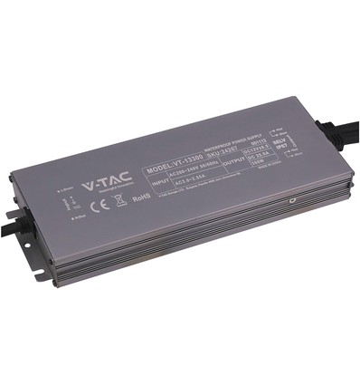 300W / 24V DC voeding voor LED strips - 12.5A, IP67 waterdicht