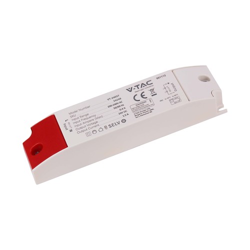 36W / 24V DC voeding voor LED strips - 1.5A, IP44 spatwaterdicht