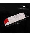 60W / 24V DC voeding voor LED strips - 2.5A, IP44, kunststof behuizing