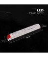300W / 24V DC voeding voor LED strips - 12.5A, IP44, kunststof behuizing