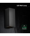V-Tac 10W LED Wandlamp 3-in-1 - Zwarte Behuizing, IP65, Up/Down Light, incl. Lichtbron
