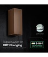 10W LED wandlamp - 3-in-1 CCT, Cortenstaal, IP65, up/down light
